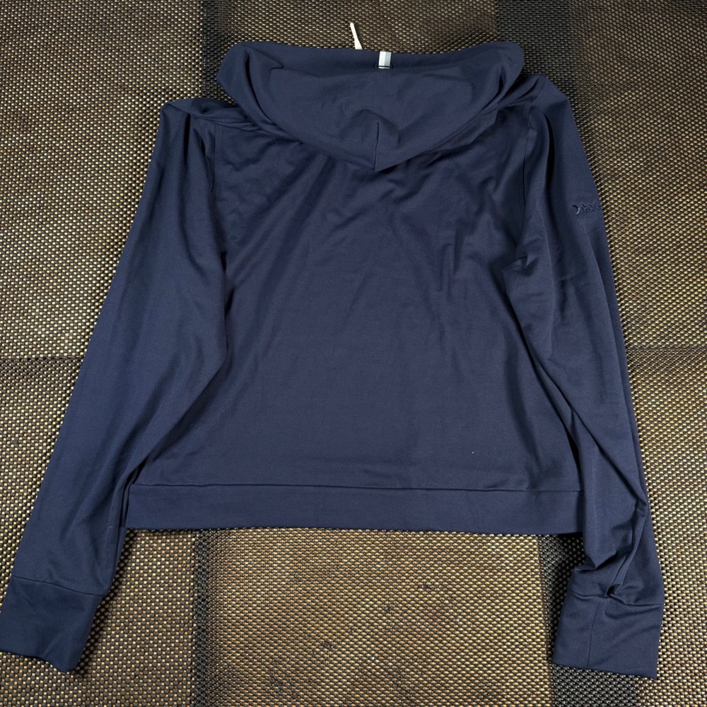Rhoback Performance Hoodie Women Large Navy Blue Stretch Activewear Pullover - Picture 3 of 7